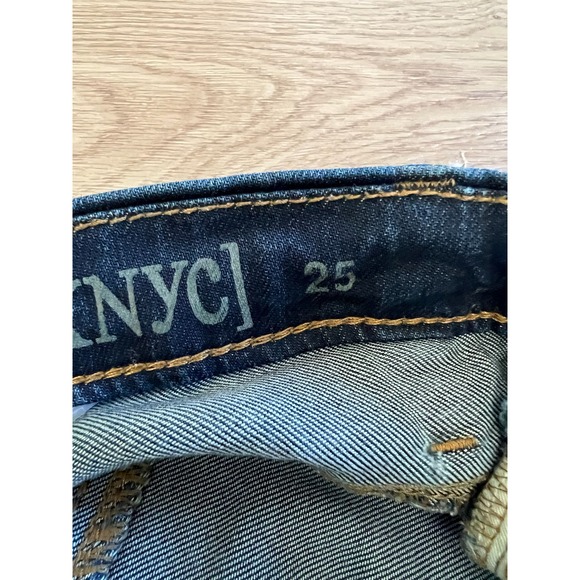 BLANKNYC Distressed Blue Skinny Jeans Women Size 25 Ripped Knee Frayed Hem - Picture 5 of 8